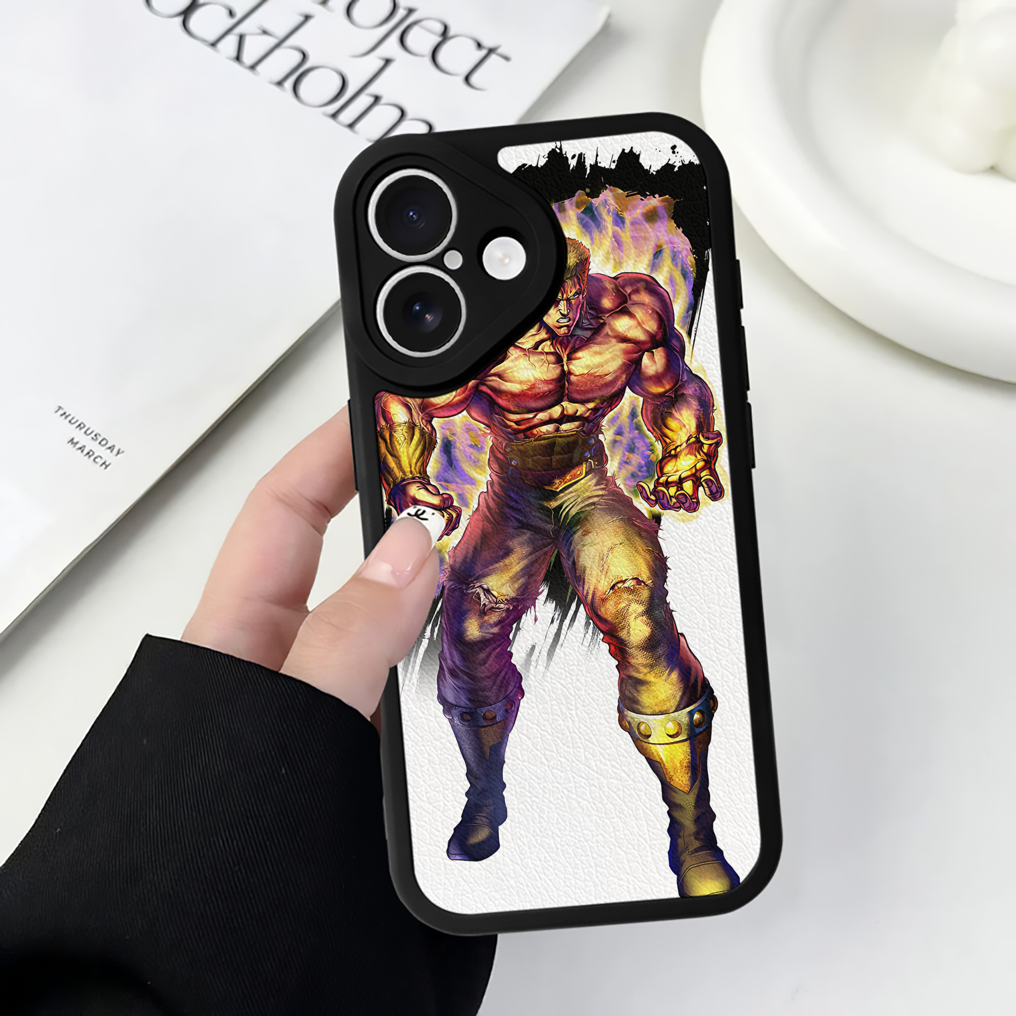 （画像用） 北斗の拳 Fist of the North Star 【iPhone 16シリーズ対応】シリコンスマホケース（レザー調） 材質：シリコン